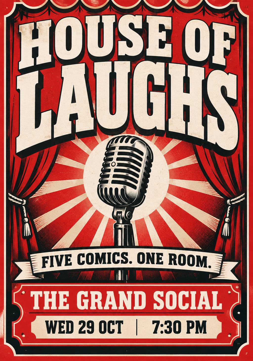 HOUSE OF LAUGHS — Vaudeville Spotlight promotional artwork